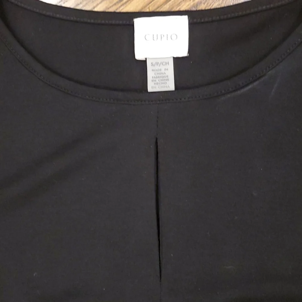Womens Cupio black front tie top size S - Picture 2 of 4